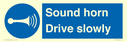 sound-horn-drive-slowly-warehousing-and-delivery-sign~